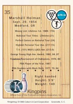 1990 Collect-A-Card Kingpins #35 Marshall Holman Back